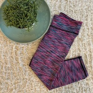 Aeropostale Yoga Space Dye Capri Cropped Leggings Athletic Running Tights Pants